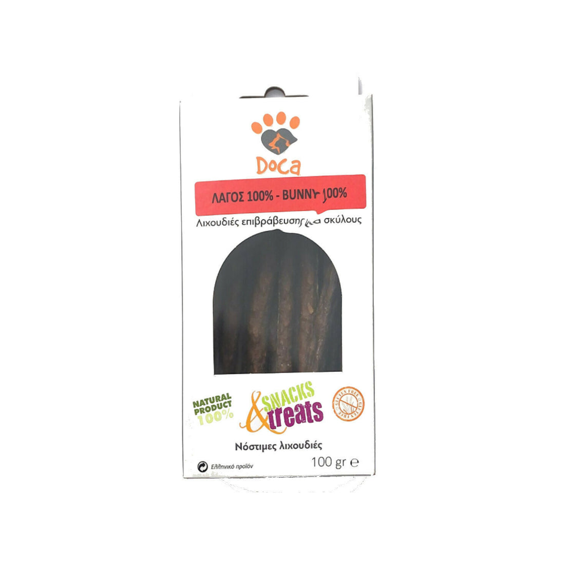 Doca Pet Snacks Treats Λιχουδιές σε Stick Σκύλου χωρίς Γλουτένη με Λαγό 100gr
