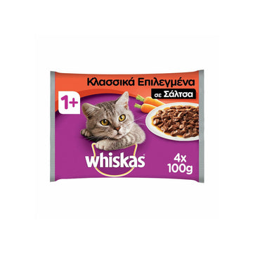 Whiskas Επιλεγμένο Κρέας σε Σάλτσα 100gr 4τμχ