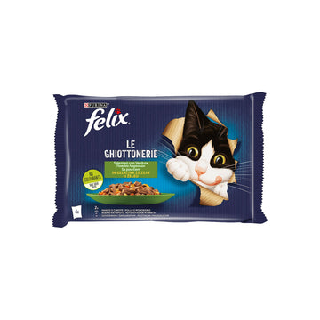 Purina Felix Le Chiottonerie Βοδινό / Κοτόπουλο / Λαχανικά σε Ζελέ 85gr 4τμχ