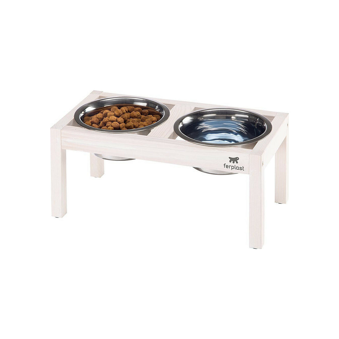 Ferplast Ποτίστρα / Ταΐστρα Σκύλου με Ξύλινη Θήκη 36x18,2xh16εκ. 1700ml