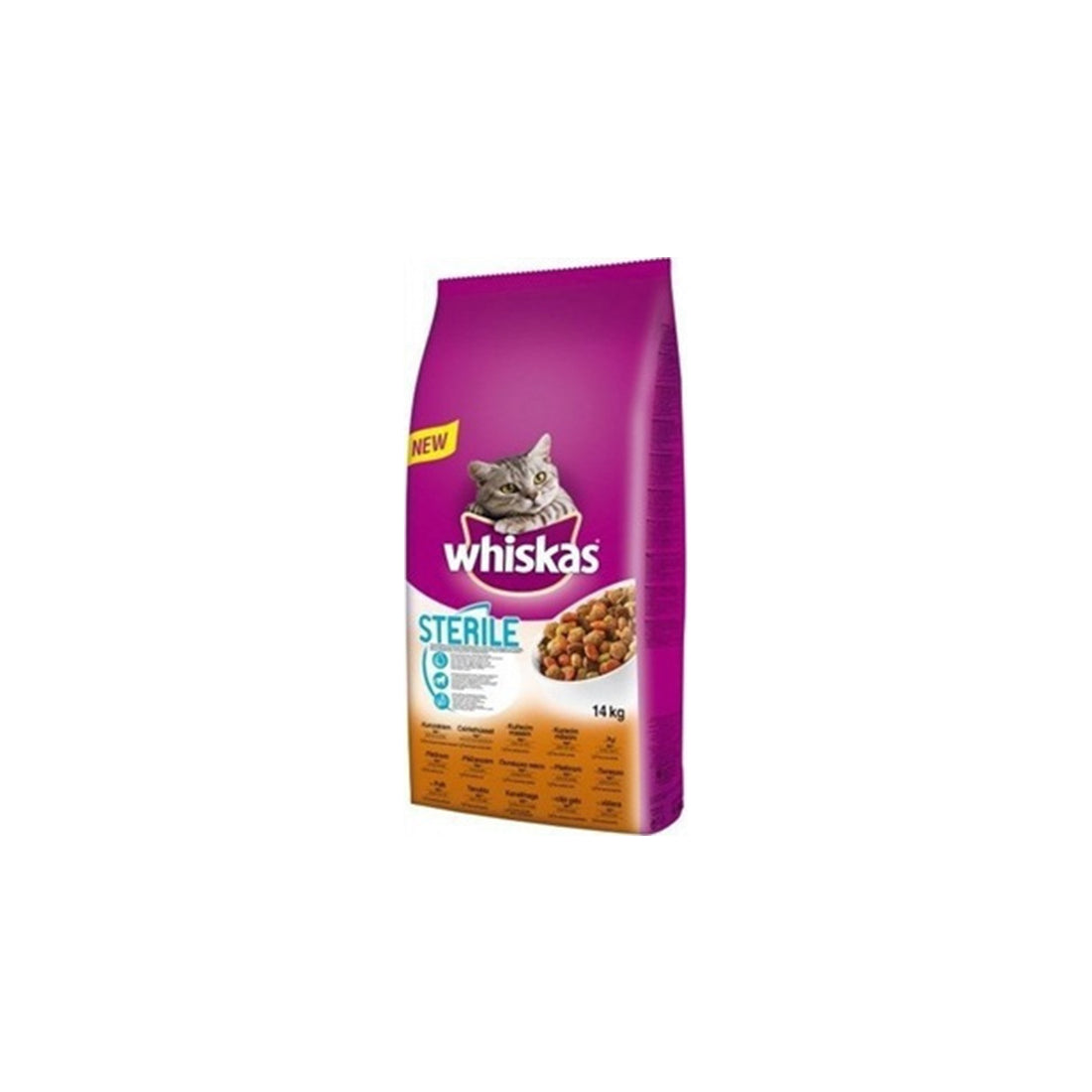 Whiskas Sterile 1+ Ξηρά Τροφή για Ενήλικες Στειρωμένες Γάτες με Κοτόπουλο 14kg