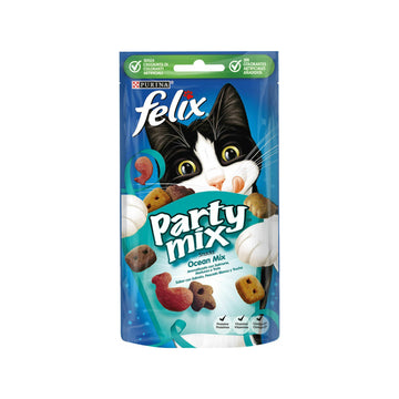 Purina Felix Party Mix Λιχουδιές Σνακ Γάτας με Σολομό, Μπακαλιάρο & Πέστροφα 60gr