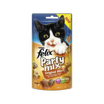 Purina Felix Party Mix Original Λιχουδιές Σνακ Γάτας με Κοτόπουλο, Συκώτι & Γαλοπούλα 60gr