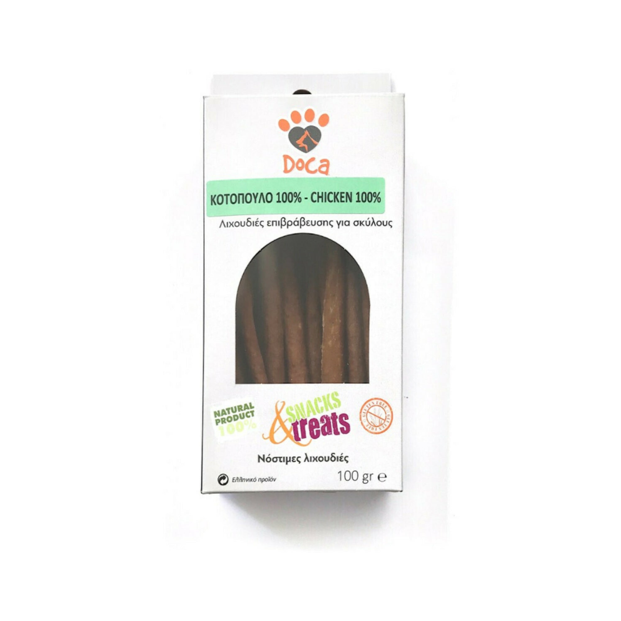 Doca Pet Snacks Treats Λιχουδιές σε Stick Σκύλου χωρίς Γλουτένη με Κοτόπουλο 100gr