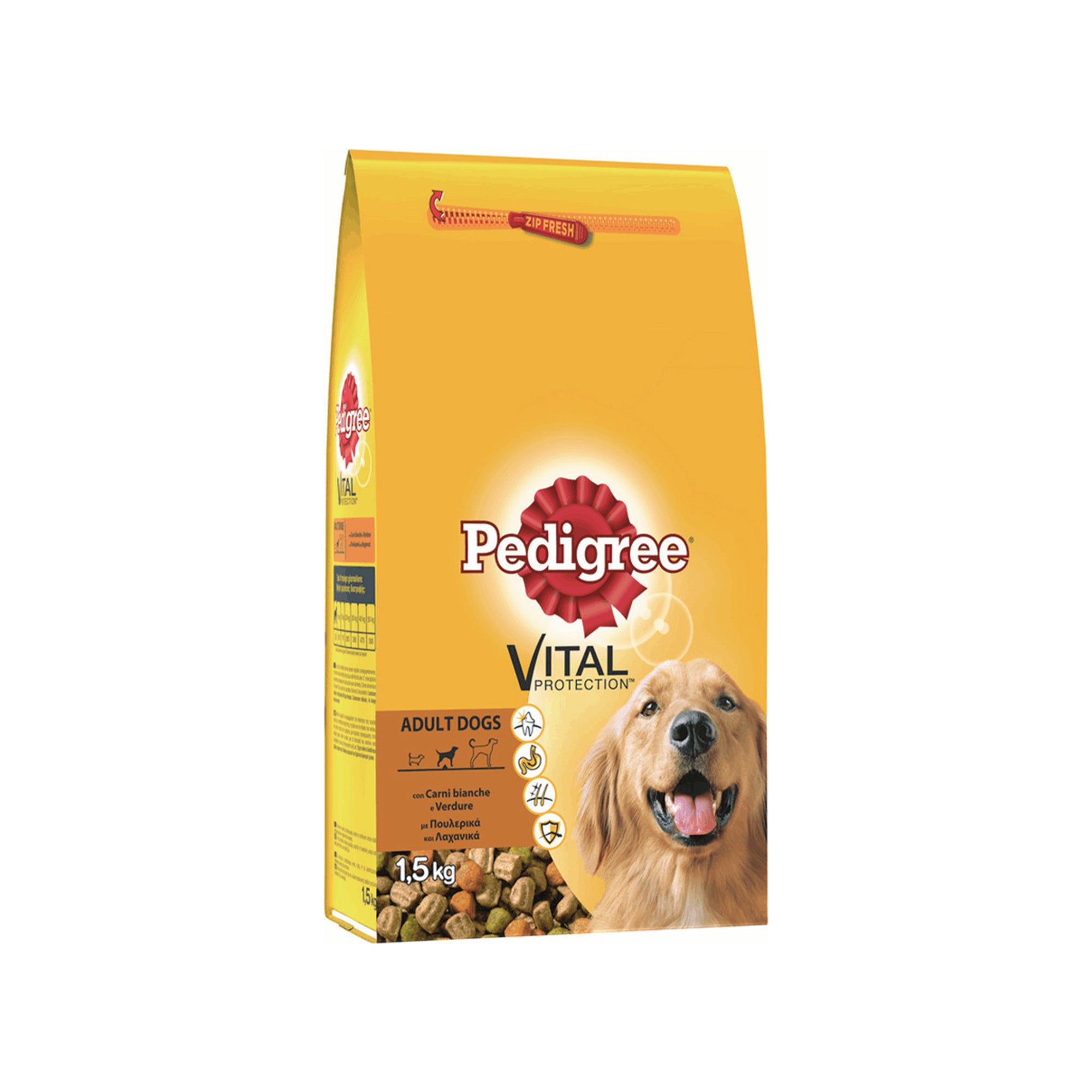 Pedigree Vital Protection 15kg Ξηρά Τροφή για Ενήλικους Σκύλους Μεσαίων Φυλών με Λαχανικά και Πουλερικά