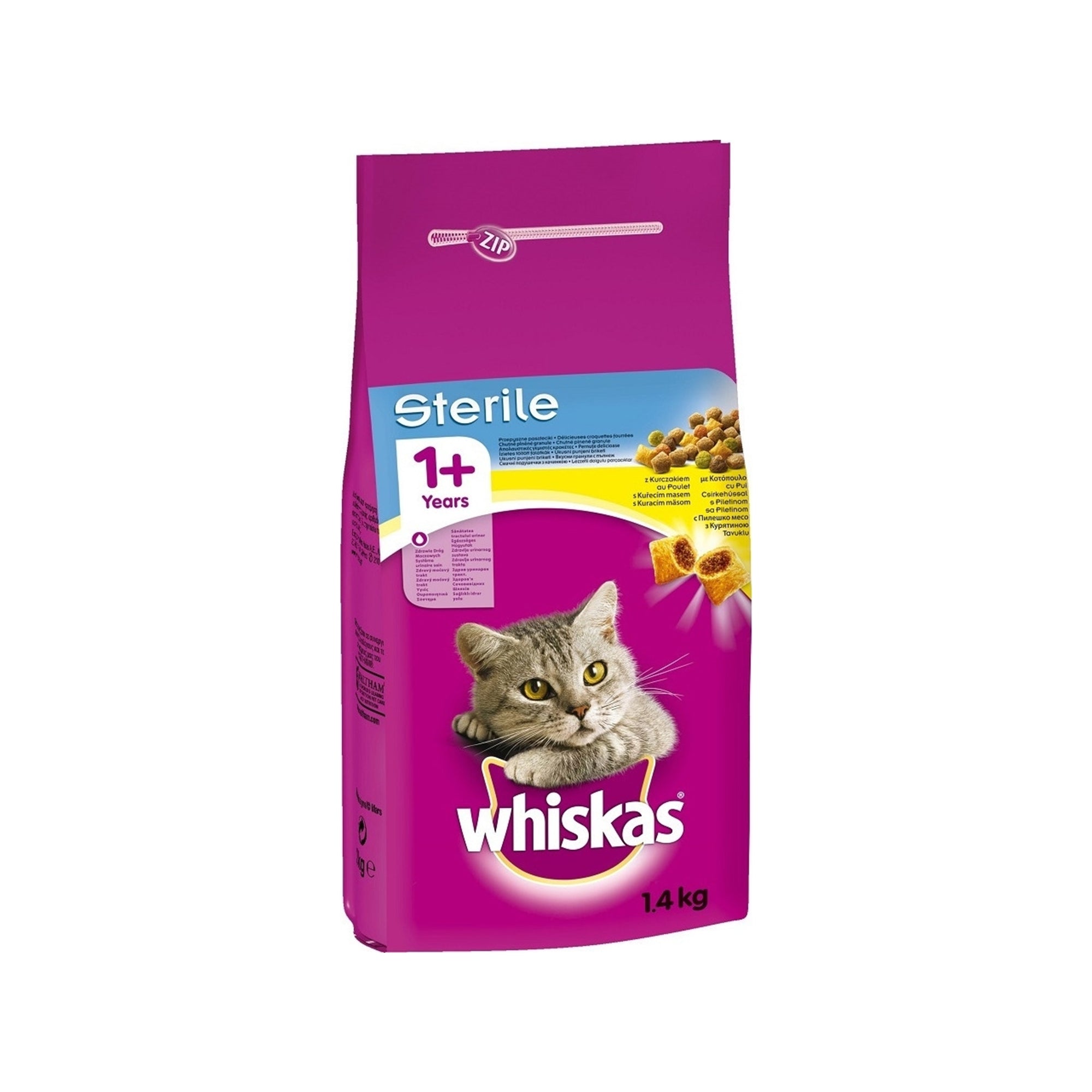 Whiskas Sterile 1+ Ξηρά Τροφή για Ενήλικες Στειρωμένες Γάτες με Κοτόπουλο 14kg