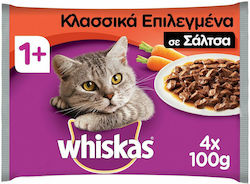 Whiskas Επιλεγμένο Κρέας σε Σάλτσα 100gr 4τμχ