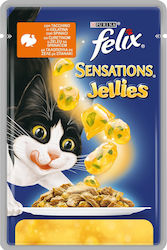 Purina Felix Sensations Jellies Γαλοπούλα/Σπανάκι 100gr
