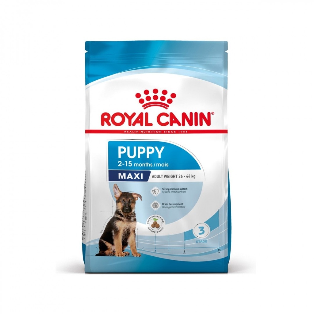 Royal Canin Puppy Maxi 4kg Ξηρά Τροφή για Κουτάβια Μεγαλόσωμων Φυλών με Ρύζι και Χοιρινό