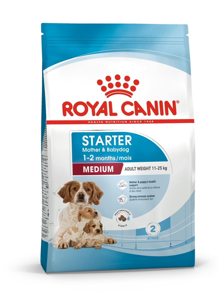 Royal Canin Starter Mother & Babydog Medium 4kg Ξηρά Τροφή για Κουτάβια Μεσαίων Φυλών με Καλαμπόκι, Κοτόπουλο και Ρύζι