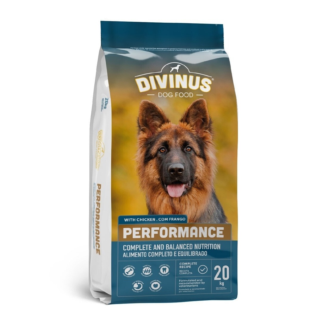 Divinus Pet Nutrition Performance 20kg Ξηρά Τροφή για Ενήλικους Σκύλους με Κοτόπουλο
