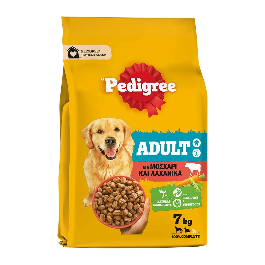 Pedigree 7kg Ξηρά Τροφή για Ενήλικους Σκύλους με Μοσχάρι και Λαχανικά