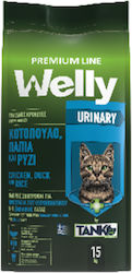 [7390245] Γατοτροφή Welly Premium Line Urinary με κοτόπουλο, πάπια και ρύζι 15kg