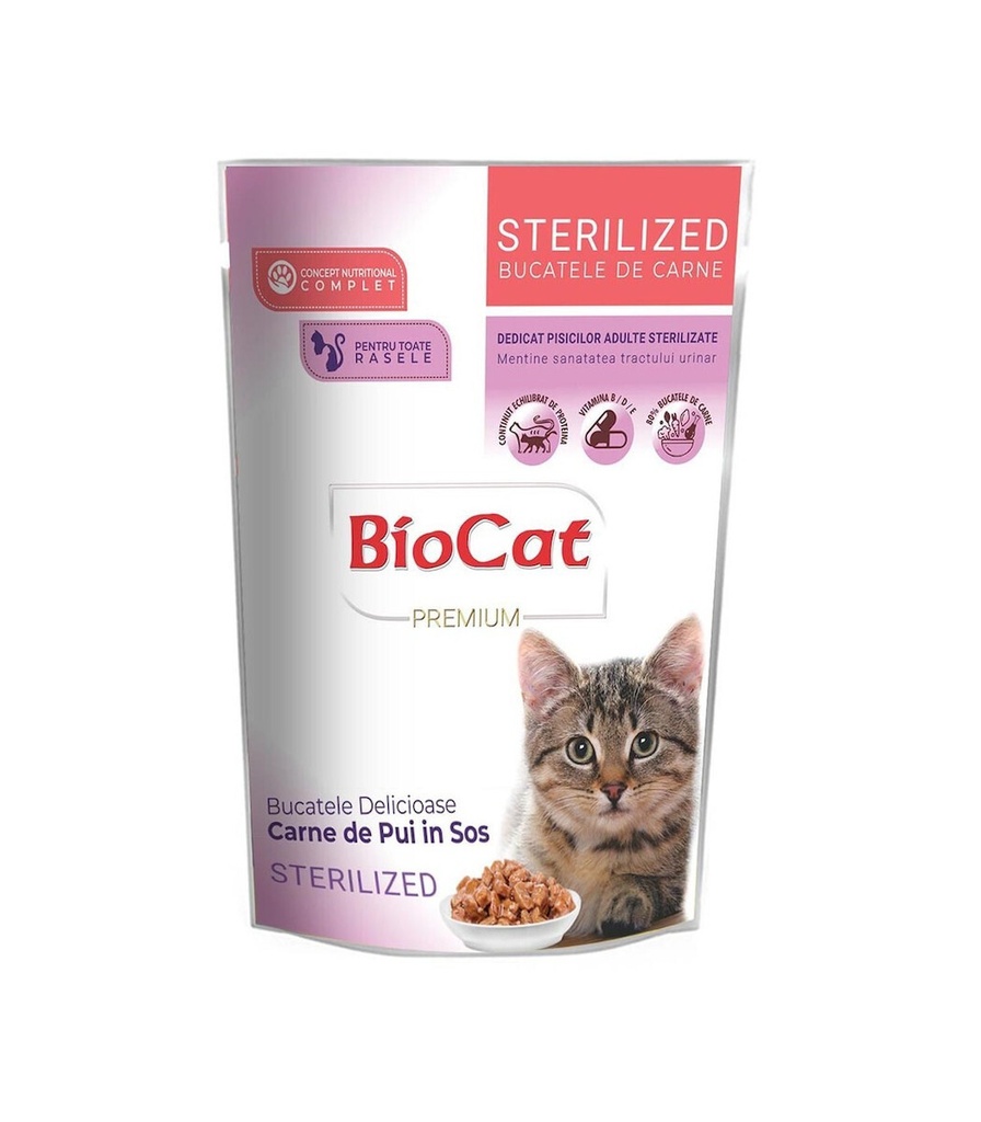 [8242384] Biotur Biocat Premium Υγρή Τροφή για Ενήλικες Γάτες σε Φακελάκι με Κοτόπουλο 85gr 67896