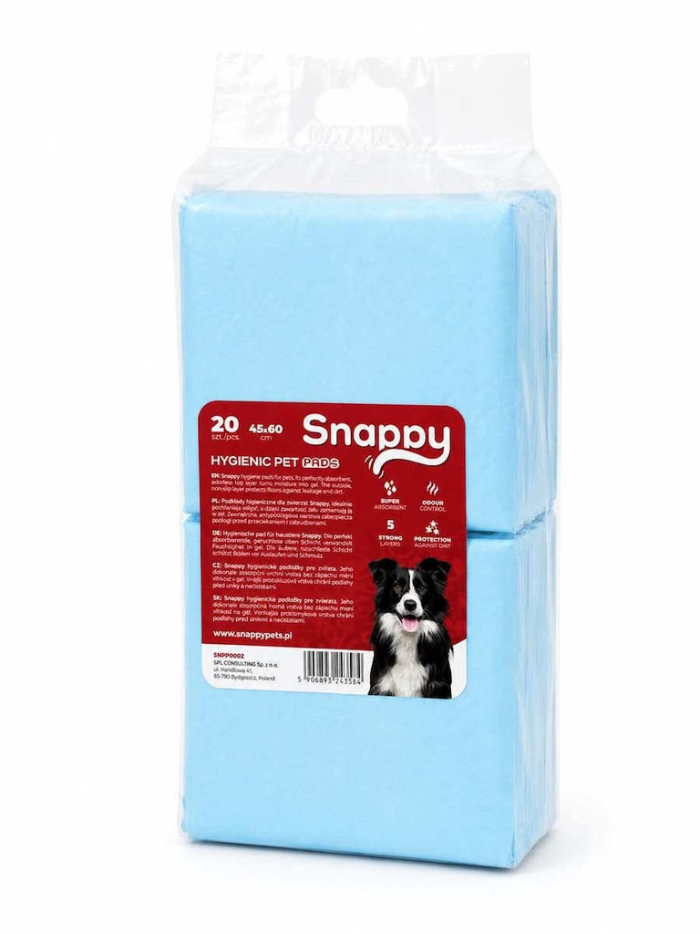 SNAPPY Πάνες εκπαίδευσης κατοικίδιων 45×60cm  20 Τεμάχια