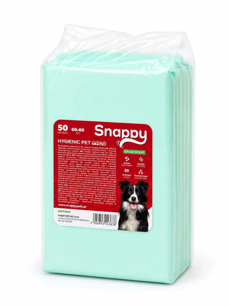 SNAPPY Πάνες εκπαίδευσης για κατοικίδια 60×60cm Συσκευασία 50 Τεμαχίων