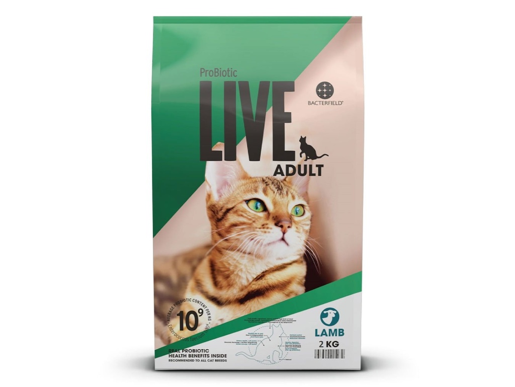 Probiotic Live Ξηρά Τροφή για Ενήλικες Γάτες με Αρνί 2kg